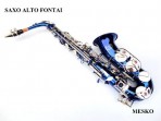 Saxo alto Fontai FT - 6430 BLN  - Afinado en MI bemol  Azul Con Estuche Ultraliviano Duro y Plumero de Limpieza