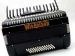 Acordeón Wisemann 48 Bajos 5 Registro  con Estuche y Correas - Color Rojo y Negro ( PRODUCTO AGOTADO )