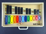 Metalófono 22 Notas Cromático, de Color, Placas Grandes de Aluminio, Producto Chileno