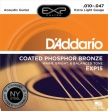 Juego de 6 Cuerdas Metálicas D'addario EXP 15 Phosphor Bronze 010 - 047