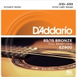 Juego de 6 Cuerdas Metálicas D'addario EZ 900 Bronze 010 - 050