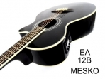 Washburn  EA - 12B Negra Guitarra Cuerdas Metalicas Electroácustica Equalizador Con Afinador 