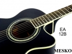 Washburn  EA - 12B Negra Guitarra Cuerdas Metalicas Electroácustica Equalizador Con Afinador 