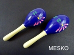 Par de Maracas Medianas de Madera Azul