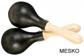 Par de Maracas M - 283  Carcasa Plástica de Color Negro Mangos de Madera (PRODUCTO AGOTADO)