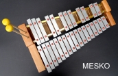 Metalófono 29 Notas Cromático, Placas Duro Aluminio, con Caja de Resonancia de 30 cm Aproximado de Alto, Incluye Macetas