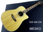 Memphis Folk GW 494, Guitarra Cuerdas Metálicas, Electroacústica con Equalizador Digital 4 Bandas con Afinador  (PRODUCTO AGOTADO) 