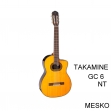Takamine GC - 6 NT, Guitarra Clásica  20 Espacios, Cuerdas Nylon, con Equalizador  Takamine TP-4 T 