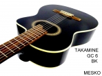  Takamine GC - 6 BK, Guitarra Clásica  20 Espacios Cuerdas Nylon, con Equalizador Takamine TP-4 T