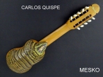 Carlos Quispe T. Charango Linea Profesional, Tallado Motivo Quirquincho  Incluye Funda   (PRODUCTO AGOTADO) 
