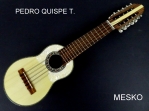 Pedro Quispe T. Charango Econ con y sin Nacar, Tapa Pino Abeto, Caja de Naranjillo Incluye Funda  # 15 