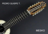 Pedro Quispe T. Charango Profesional con Equalizador Fishman con Afinador Construido con las Siguientes Maderas, Tapa Pino Abeto, Caja  de Jacarandá, Puente y Diapasón de Ébano  # 114