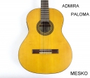 Admira Paloma, Guitarra Española Clásica, Cuerdas Nylon, Electroacustica con Equalizador  Activo Fishman Isys  3 Bandas incluye Afinador   # 40