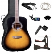 GWL by Washburn Guitarra Acustic Pack  Folk Incluye Atril,Afinado, Cuerdas, Enrrollador