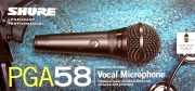 Micrófono Shure  Vocal   PGA  58 - XLR  Incluye Cable y Soporte
