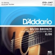 Juego Cuerdas D´addario EJ - 36  de Bronze Guitarra Acustic de 12 Cuerdas